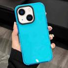 For iPhone 14 2 in 1 Fluorescent Transparent TPU Phone Case(Blue) - 1
