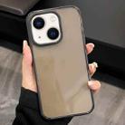 For iPhone 14 2 in 1 Fluorescent Transparent TPU Phone Case(Black) - 1