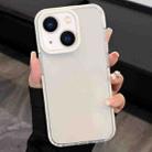 For iPhone 14 2 in 1 Fluorescent Transparent TPU Phone Case(White) - 1