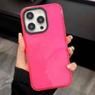 For iPhone 14 Pro 2 in 1 Fluorescent Transparent TPU Phone Case(Rose Red) - 1