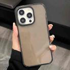 For iPhone 14 Pro 2 in 1 Fluorescent Transparent TPU Phone Case(Black) - 1