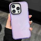 For iPhone 14 Pro Max 2 in 1 Fluorescent Transparent TPU Phone Case(Purple) - 1