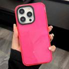 For iPhone 13 Pro Max 2 in 1 Fluorescent Transparent TPU Phone Case(Rose Red) - 1