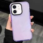 For iPhone 12 2 in 1 Fluorescent Transparent TPU Phone Case(Purple) - 1