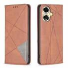 For OPPO A59 5G Prismatic Invisible Magnetic Leather Phone Case(Brown) - 1