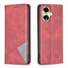 For OPPO A59 5G Prismatic Invisible Magnetic Leather Phone Case(Red) - 1