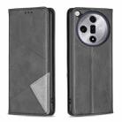 For OPPO Find X7 Ultra Prismatic Invisible Magnetic Leather Phone Case(Black) - 1