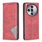 For OPPO Find X7 Ultra Prismatic Invisible Magnetic Leather Phone Case(Red) - 1