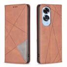 For OPPO A60 Prismatic Invisible Magnetic Leather Phone Case(Brown) - 1