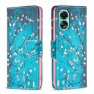 For OPPO A78 4G Colored Drawing Pattern Leather Phone Case(Plum Blossom) - 1