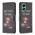 For OPPO A78 4G Colored Drawing Pattern Leather Phone Case(Bear) - 1