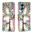 For OPPO A78 4G Colored Drawing Pattern Leather Phone Case(Tree Life) - 1