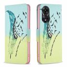 For OPPO A78 5G Colored Drawing Pattern Leather Phone Case(Feather) - 1