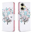 For OPPO A59 5G Colored Drawing Pattern Leather Phone Case(Tree) - 1
