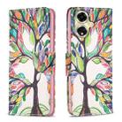 For OPPO A59 5G Colored Drawing Pattern Leather Phone Case(Tree Life) - 1