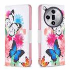 For OPPO Find X7 Ultra Colored Drawing Pattern Leather Phone Case(Butterflies) - 1