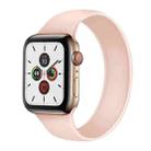 For Apple Watch Series 7 41mm / 6 & SE & 5 & 4 40mm / 3 & 2 & 1 38mm Solid Color Elastic Silicone Watch Band, Size:S 130mm(Pink) - 1