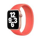 For Apple Watch Series 9&8&7 41mm / SE 3&SE 2&6&SE&5&4 40mm / 3&2&1 38mm Solid Color Elastic Silicone Watch Band, Size:S 130m (Pink Orange) - 1