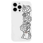 For iPhone 13 Pro Max Wristband Holder Phone Case(Flower) - 1