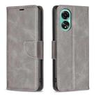 For OPPO A78 4G Lambskin Texture Leather Phone Case(Grey) - 1