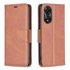 For OPPO A78 5G Lambskin Texture Leather Phone Case(Brown) - 1