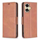 For OPPO A59 5G Lambskin Texture Leather Phone Case(Brown) - 1