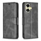 For OPPO A59 5G Lambskin Texture Leather Phone Case(Black) - 1
