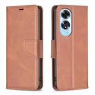 For OPPO A60 Lambskin Texture Leather Phone Case(Brown) - 1