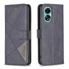 For OPPO A78 4G Magnetic Buckle Rhombus Texture Leather Phone Case(Black) - 1