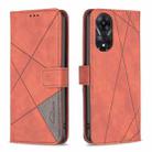 For OPPO A78 5G Magnetic Buckle Rhombus Texture Leather Phone Case(Brown) - 1