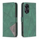 For OPPO A78 5G Magnetic Buckle Rhombus Texture Leather Phone Case(Green) - 1