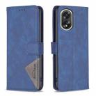 For OPPO A38 4G Magnetic Buckle Rhombus Texture Leather Phone Case(Blue) - 1