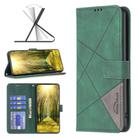 For OPPO A98 5G Magnetic Buckle Rhombus Texture Leather Phone Case(Green) - 1