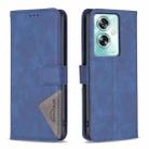 For OPPO A79 5G Magnetic Buckle Rhombus Texture Leather Phone Case(Blue) - 1