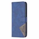 For OPPO A59 5G Magnetic Buckle Rhombus Texture Leather Phone Case(Blue) - 3