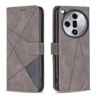 For OPPO Find X7 Magnetic Buckle Rhombus Texture Leather Phone Case(Grey) - 1