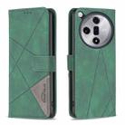 For OPPO Find X7 Magnetic Buckle Rhombus Texture Leather Phone Case(Green) - 1