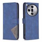 For OPPO Find X7 Magnetic Buckle Rhombus Texture Leather Phone Case(Blue) - 1