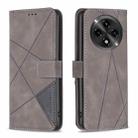 For OPPO A3 Pro 5G/A2 Pro 5G Magnetic Buckle Rhombus Texture Leather Phone Case(Grey) - 1