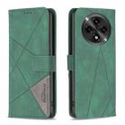 For OPPO A3 Pro 5G/A2 Pro 5G Magnetic Buckle Rhombus Texture Leather Phone Case(Green) - 1