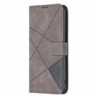 For OPPO Reno12 Pro Global Magnetic Buckle Rhombus Texture Leather Phone Case(Grey) - 3