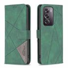 For OPPO Reno12 Pro Global Magnetic Buckle Rhombus Texture Leather Phone Case(Green) - 1