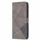 For OPPO Reno12 Global Magnetic Buckle Rhombus Texture Leather Phone Case(Grey) - 3