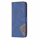 For OPPO Reno12 Global Magnetic Buckle Rhombus Texture Leather Phone Case(Blue) - 3