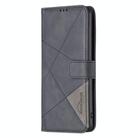 For OPPO Reno13 F 5G Magnetic Buckle Rhombus Texture Leather Phone Case(Black) - 2