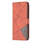 For OPPO Reno13 F 5G Magnetic Buckle Rhombus Texture Leather Phone Case(Brown) - 2