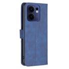 For OPPO Reno13 F 5G Magnetic Buckle Rhombus Texture Leather Phone Case(Blue) - 3