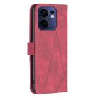 For OPPO Reno13 F 5G Magnetic Buckle Rhombus Texture Leather Phone Case(Red) - 3