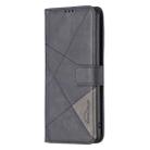 For OPPO A5 Pro 5G Magnetic Buckle Rhombus Texture Leather Phone Case(Black) - 2