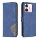 For OPPO A5 Pro 5G Magnetic Buckle Rhombus Texture Leather Phone Case(Blue) - 1